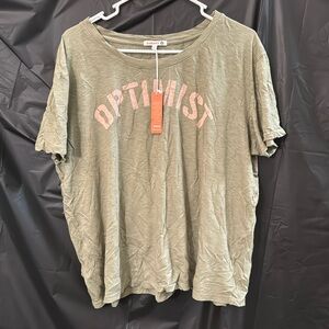 Green “optimistic” t-shirt
